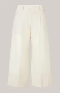 Culotte mit feinen Nadelstreifen in Offwhite