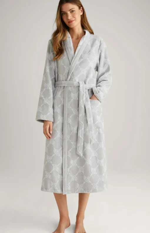 Damen Bademantel in Silbergrau