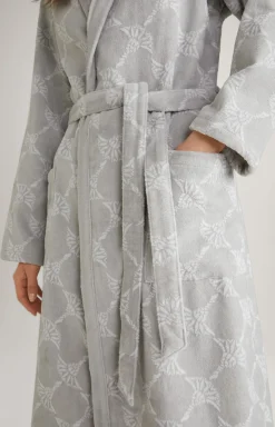 Damen Bademantel in Silbergrau