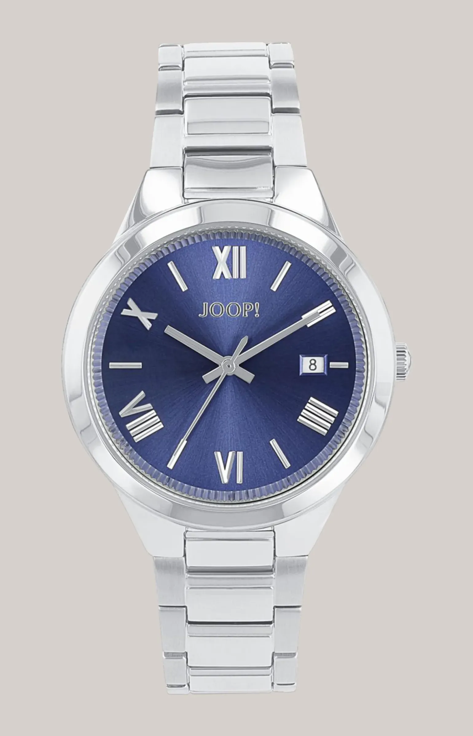 Damen-Armbanduhr in Silber/Blau