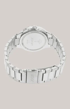 Damen-Armbanduhr in Silber/Blau