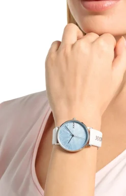 Damenuhr in Silber/Weiß