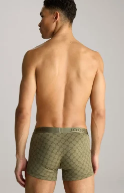 3-er Pack Boxer in Oliv/Weiß/Blau gemustert