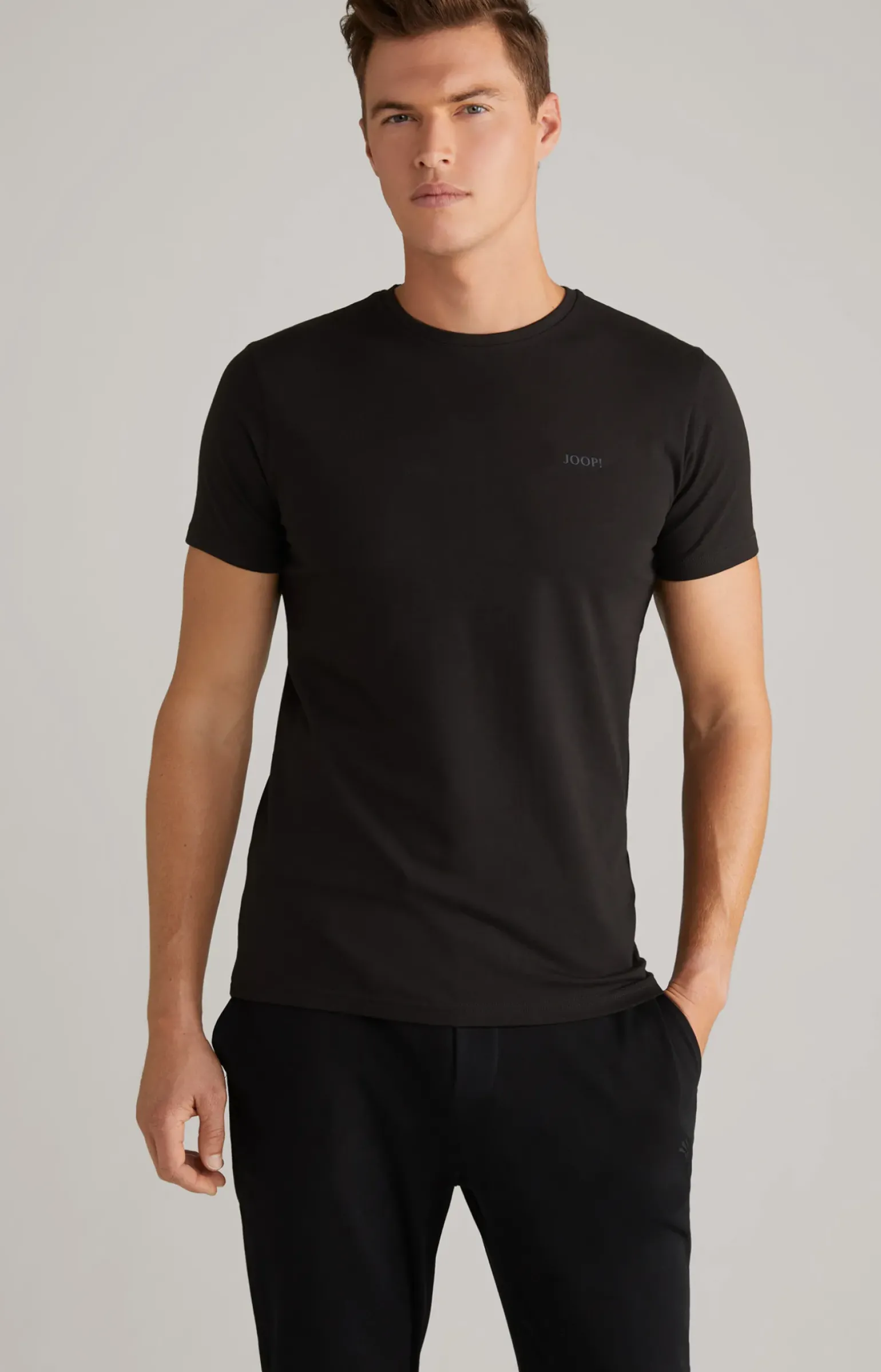 2er Pack Fine Cotton T-Shirts in Schwarz