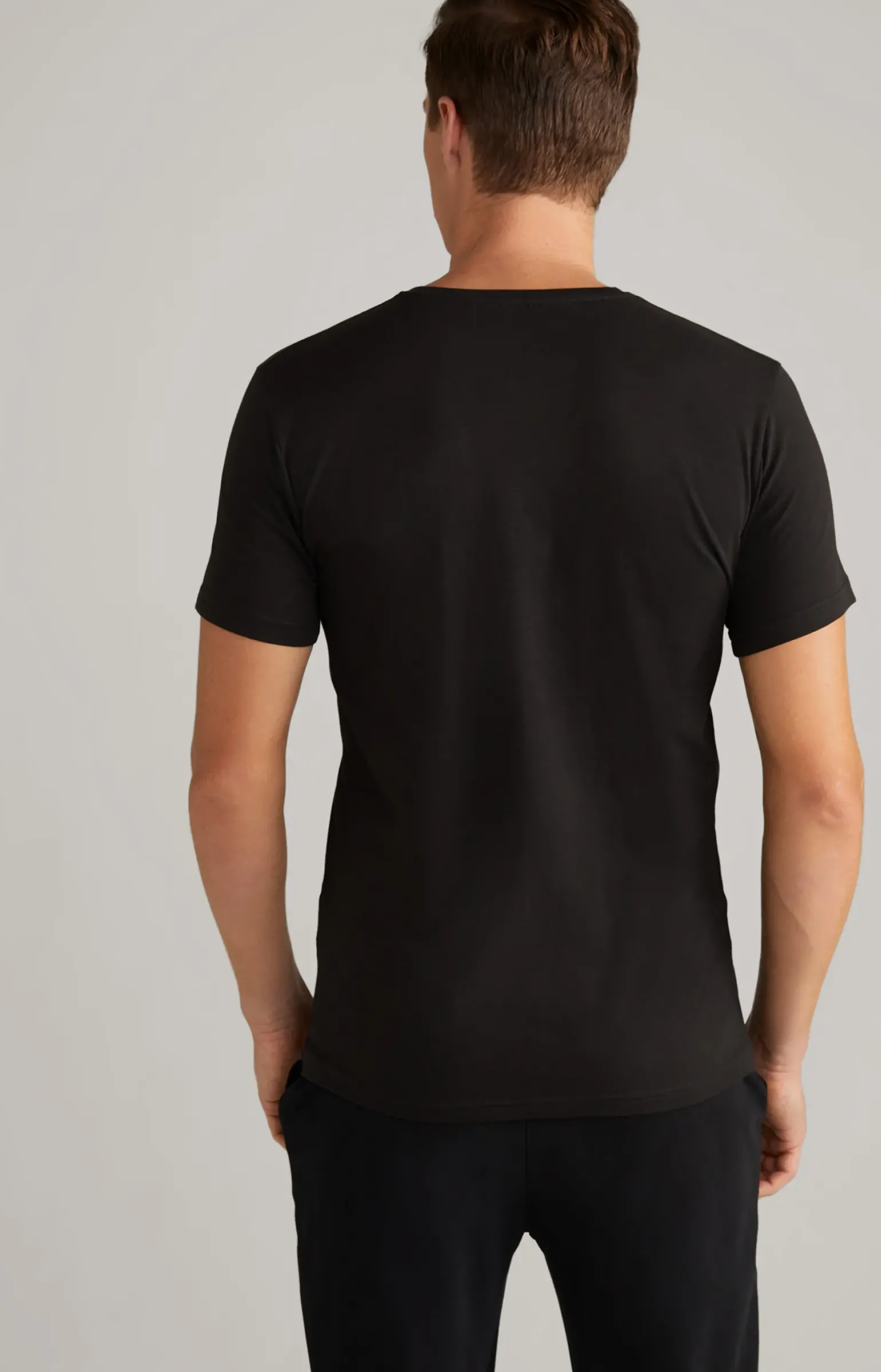 2er Pack Fine Cotton T-Shirts in Schwarz