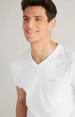 2er-Pack Feiner Stretch T-Shirts in Weiß