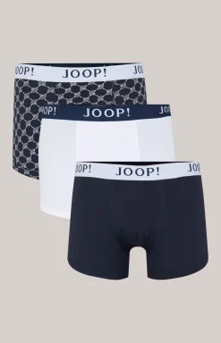 3er-Pack Fine Cotton Stretch Boxer in Dunkelblau/Weiß