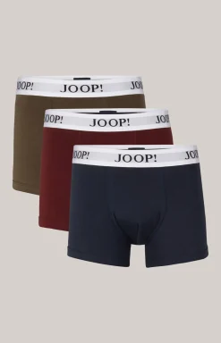 3er-Pack Fine Cotton Stretch Boxer in Dunkelblau/Bordeaux/Oliv