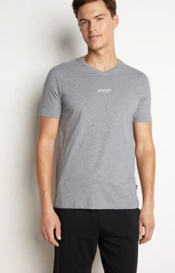 2er-Pack Fine Cotton T-Shirts in Grau meliert