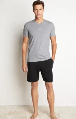 2er-Pack Fine Cotton T-Shirts in Grau meliert