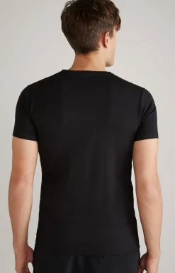 2er-Pack Modal-Baumwoll-Stretch T-Shirts in Schwarz