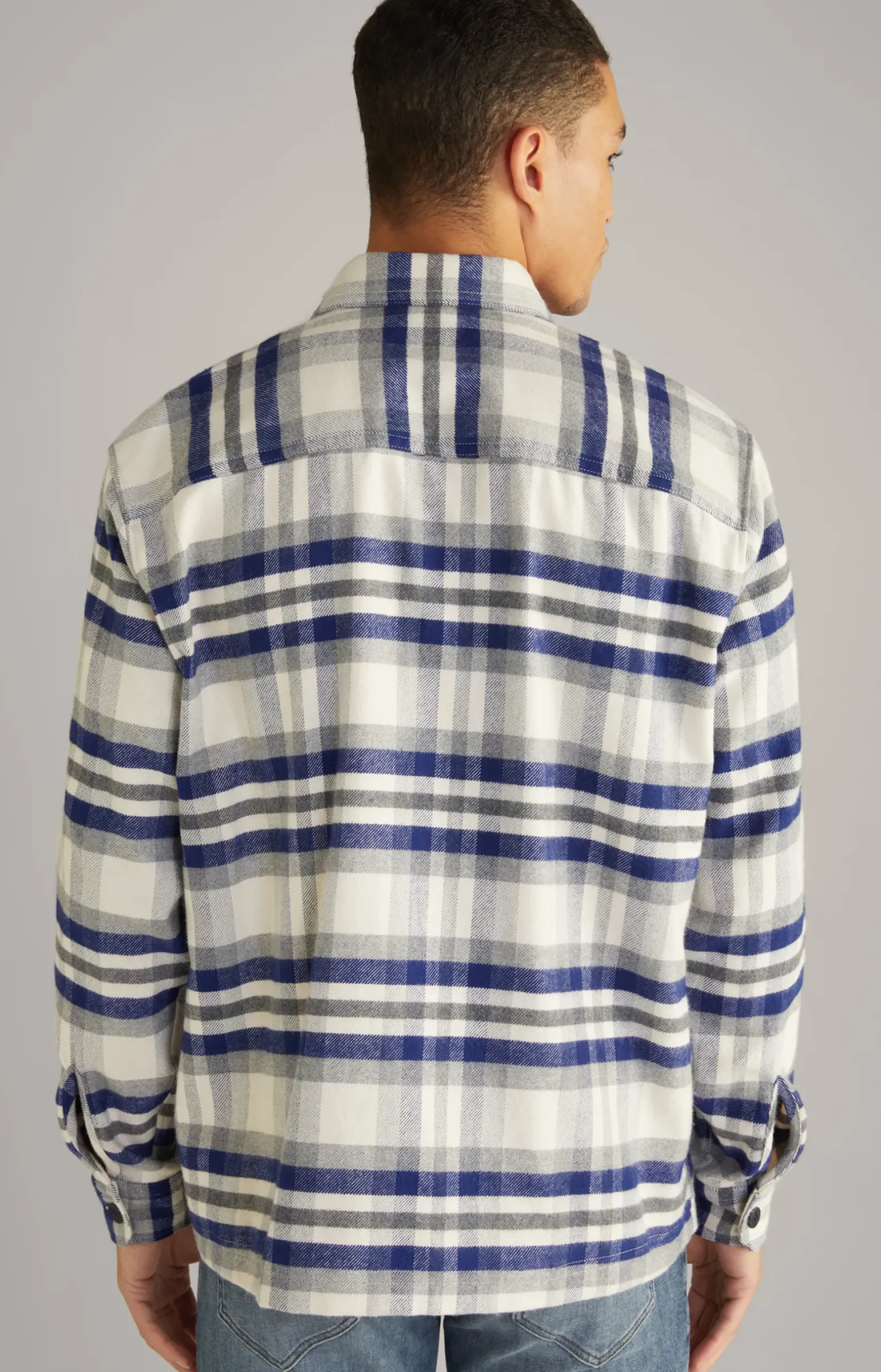 Flanell-Hemd Harvi in Navy/Beige kariert