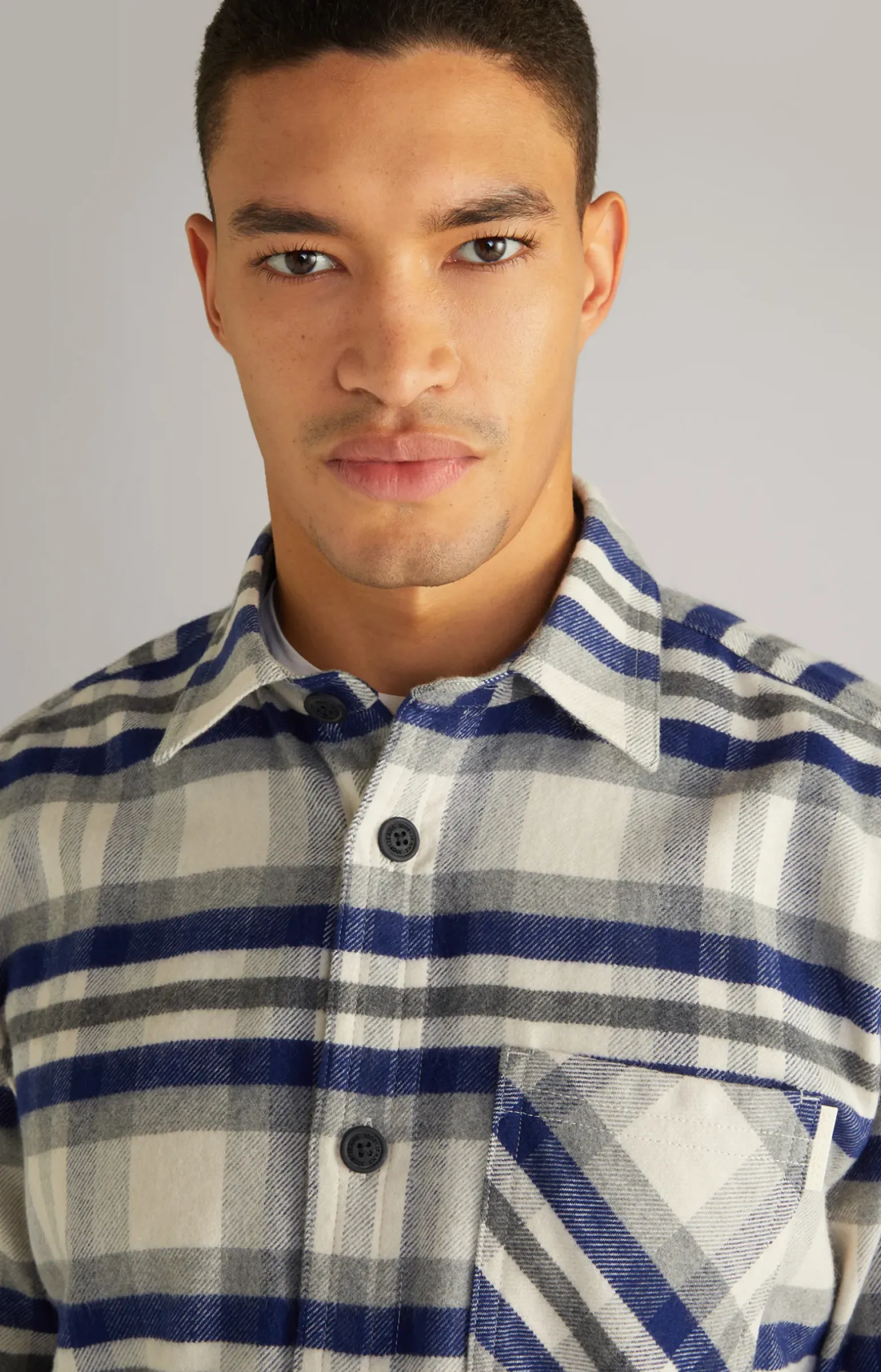 Flanell-Hemd Harvi in Navy/Beige kariert