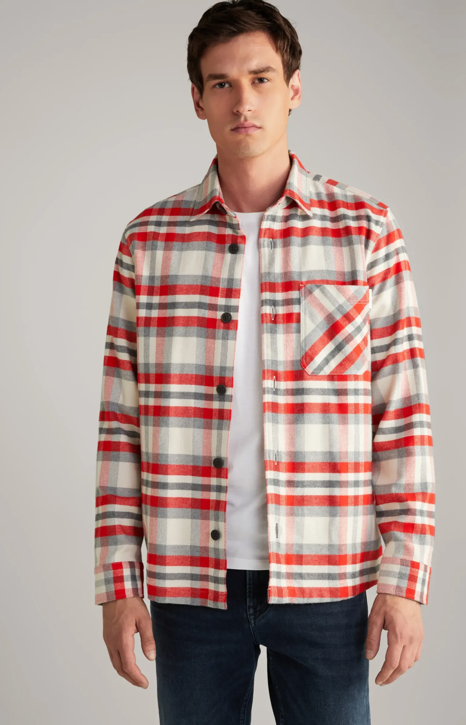 Flanell-Hemd Harvi in Rot/Beige kariert