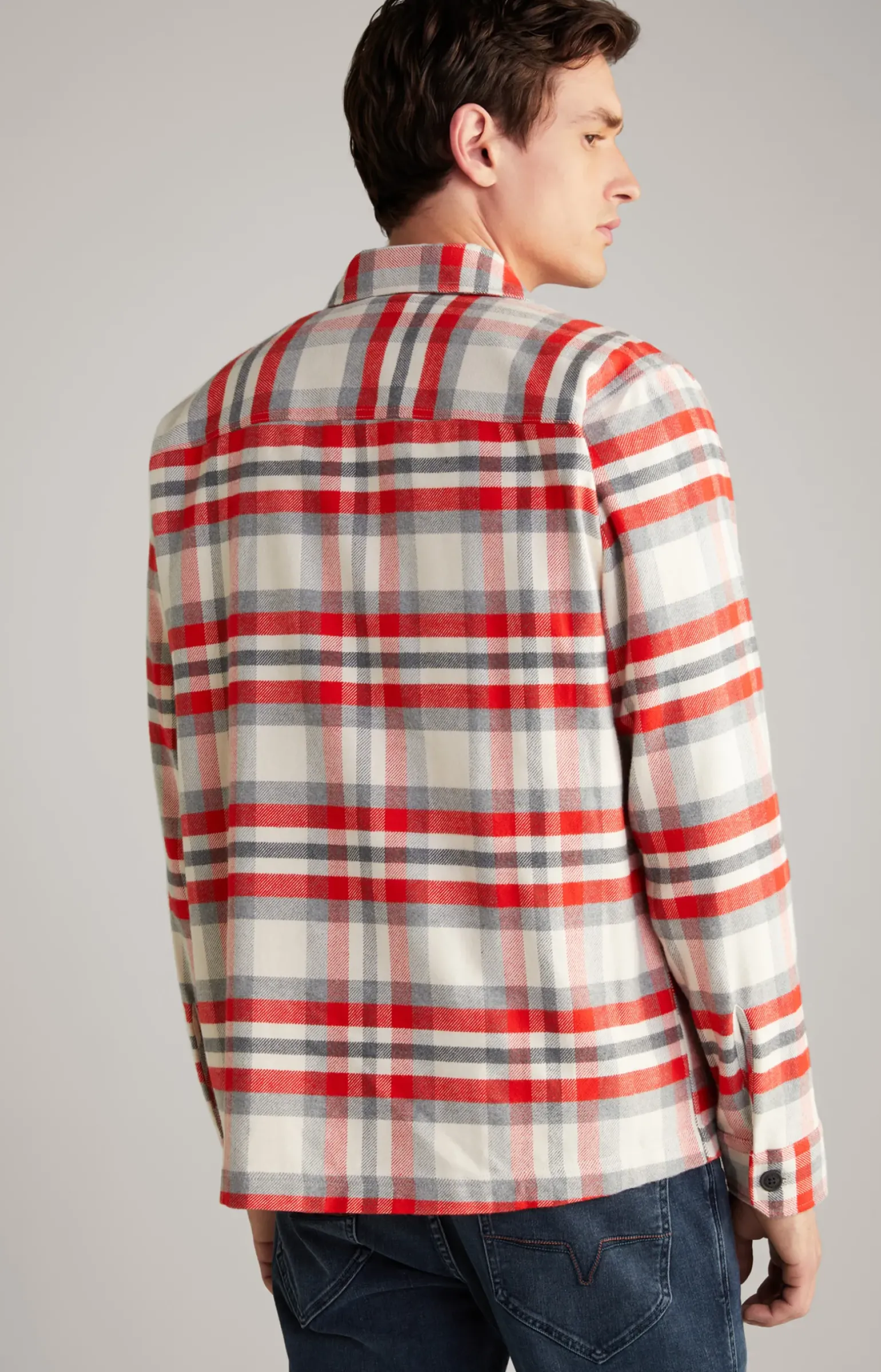 Flanell-Hemd Harvi in Rot/Beige kariert