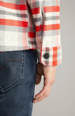 Flanell-Hemd Harvi in Rot/Beige kariert