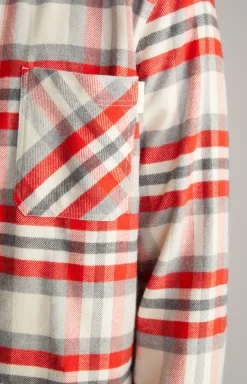 Flanell-Hemd Harvi in Rot/Beige kariert