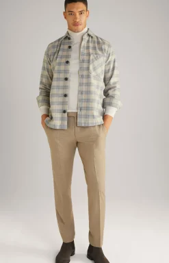 Flanell-Hemd Kalan in Grau/Beige gemustert