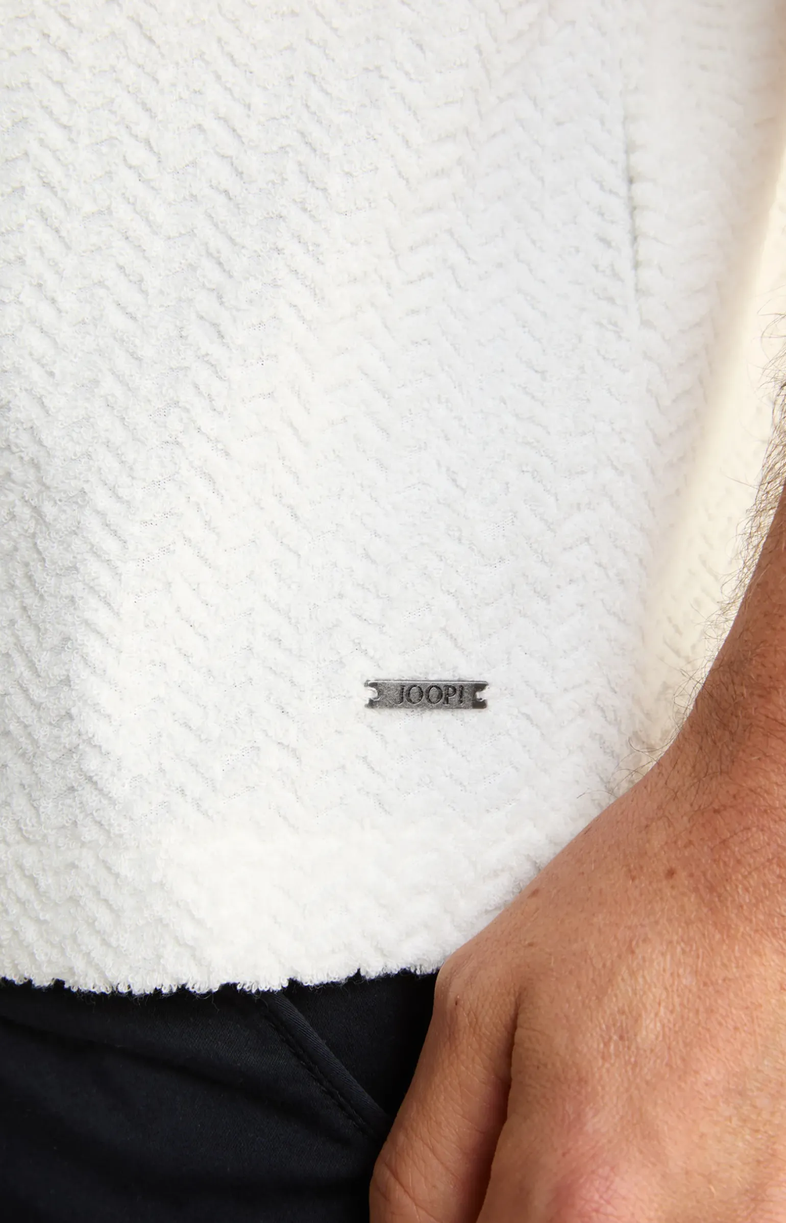 Frottee-Polohemd Piero in Creme strukturiert