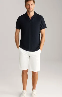 Frottee-Polohemd Piero in Navy strukturiert