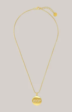 Halskette mit Logo-Anhänger in Gold