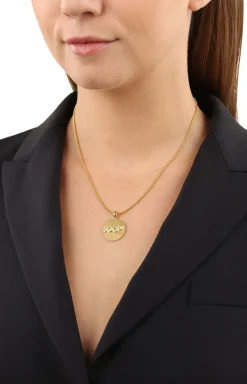 Halskette mit Logo-Anhänger in Gold