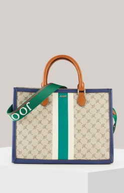 Handtasche Mazzolino Due Aurelia in Taupe/Grün/Blau