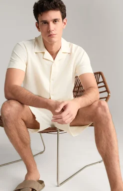 Hemd Damian in Beige strukturiert