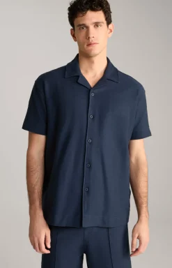 Hemd Damian in Navy strukturiert