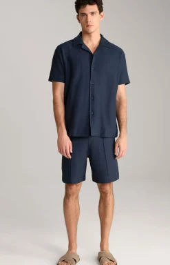 Hemd Damian in Navy strukturiert