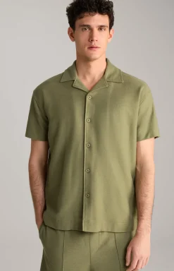 Hemd Damian in Oliv strukturiert