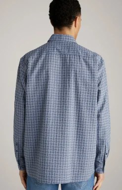 Hemd Hale in Blau gemustert