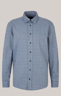 Hemd Hale in Blau gemustert