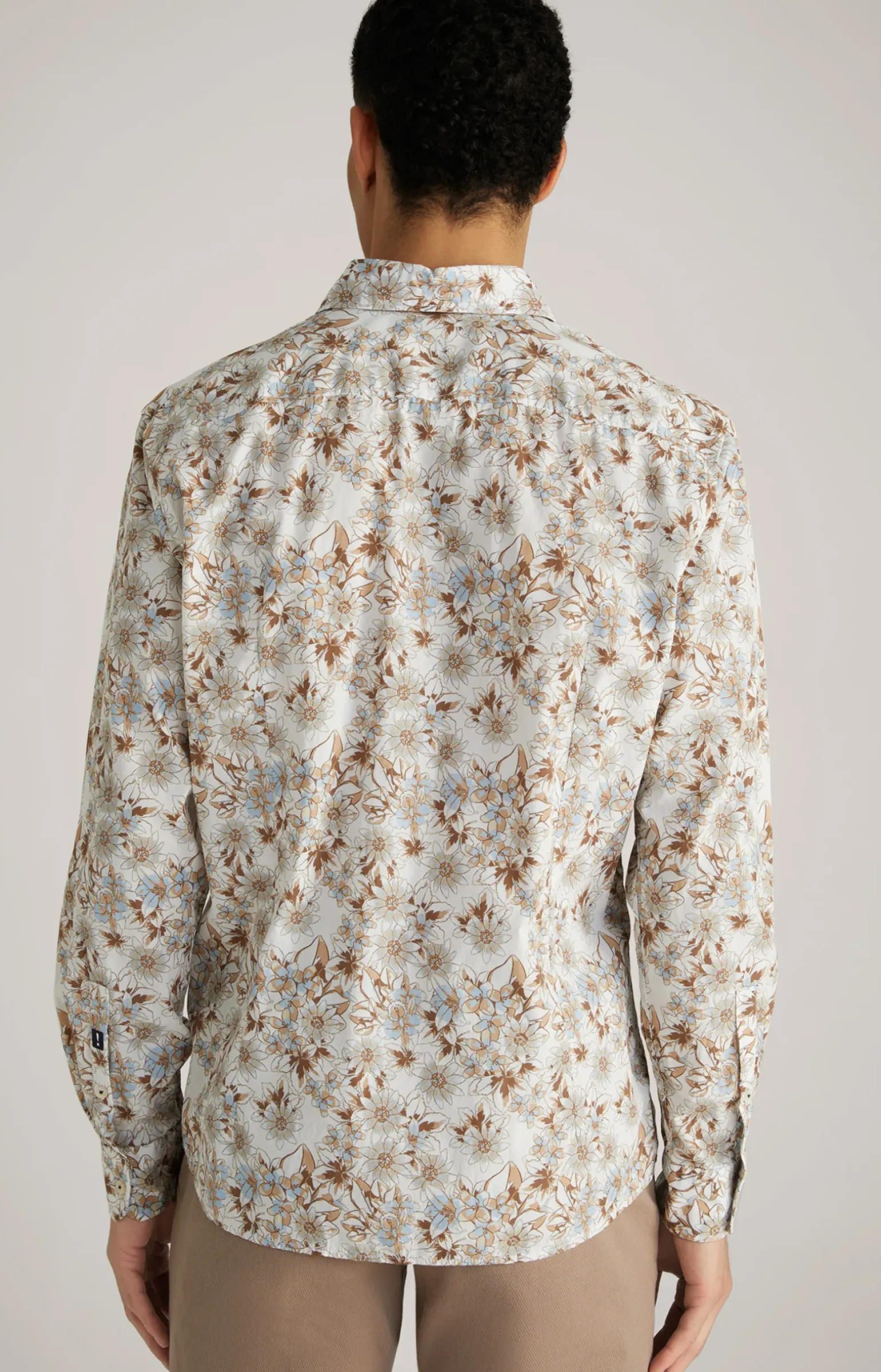 Hemd Hanson in Braun/Ecru gemustert