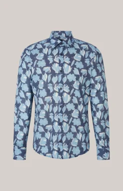 Hemd Hanson in Dunkelblau/Hellblau gemustert