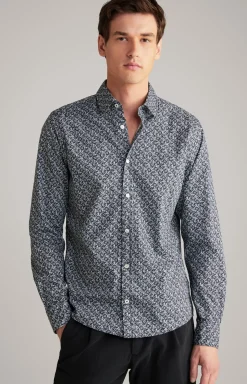 Hemd Hanson in Dunkelblau gemustert