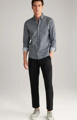 Hemd Hanson in Dunkelblau gemustert