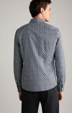 Hemd Hanson in Dunkelblau gemustert