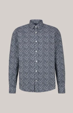 Hemd Hanson in Dunkelblau/Offwhite