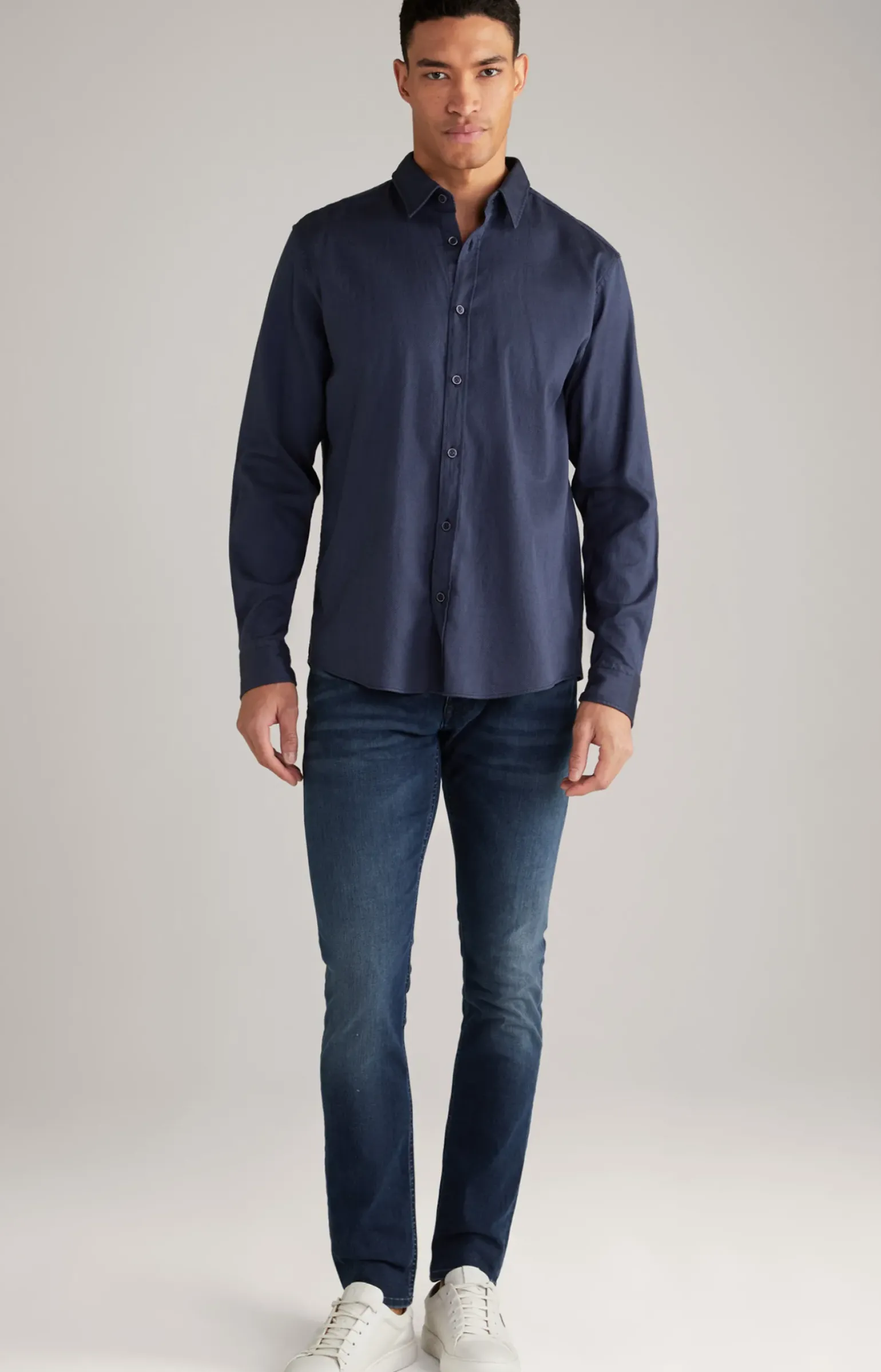 Hemd Hanson in Dunkelblau meliert