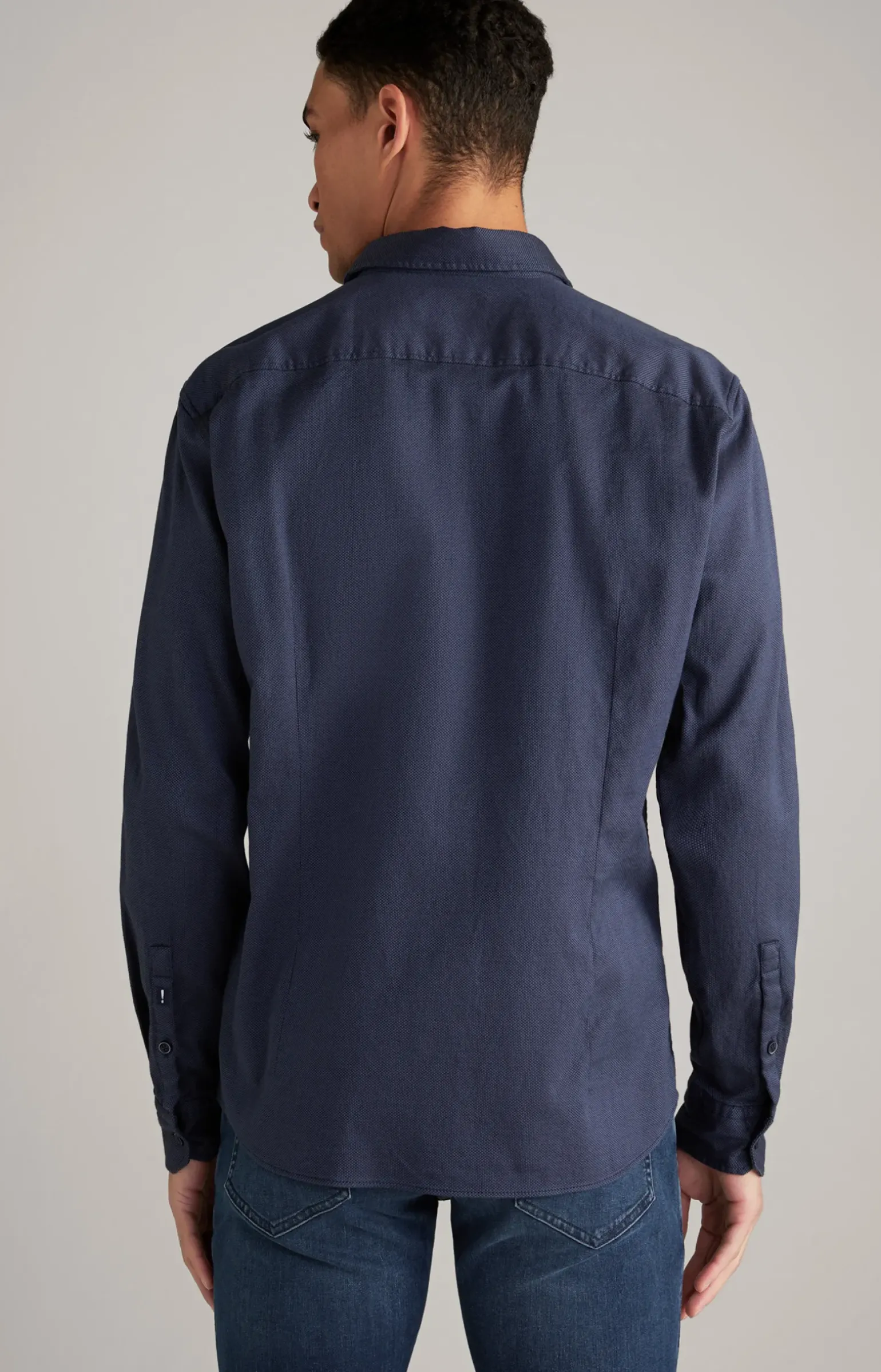 Hemd Hanson in Dunkelblau meliert