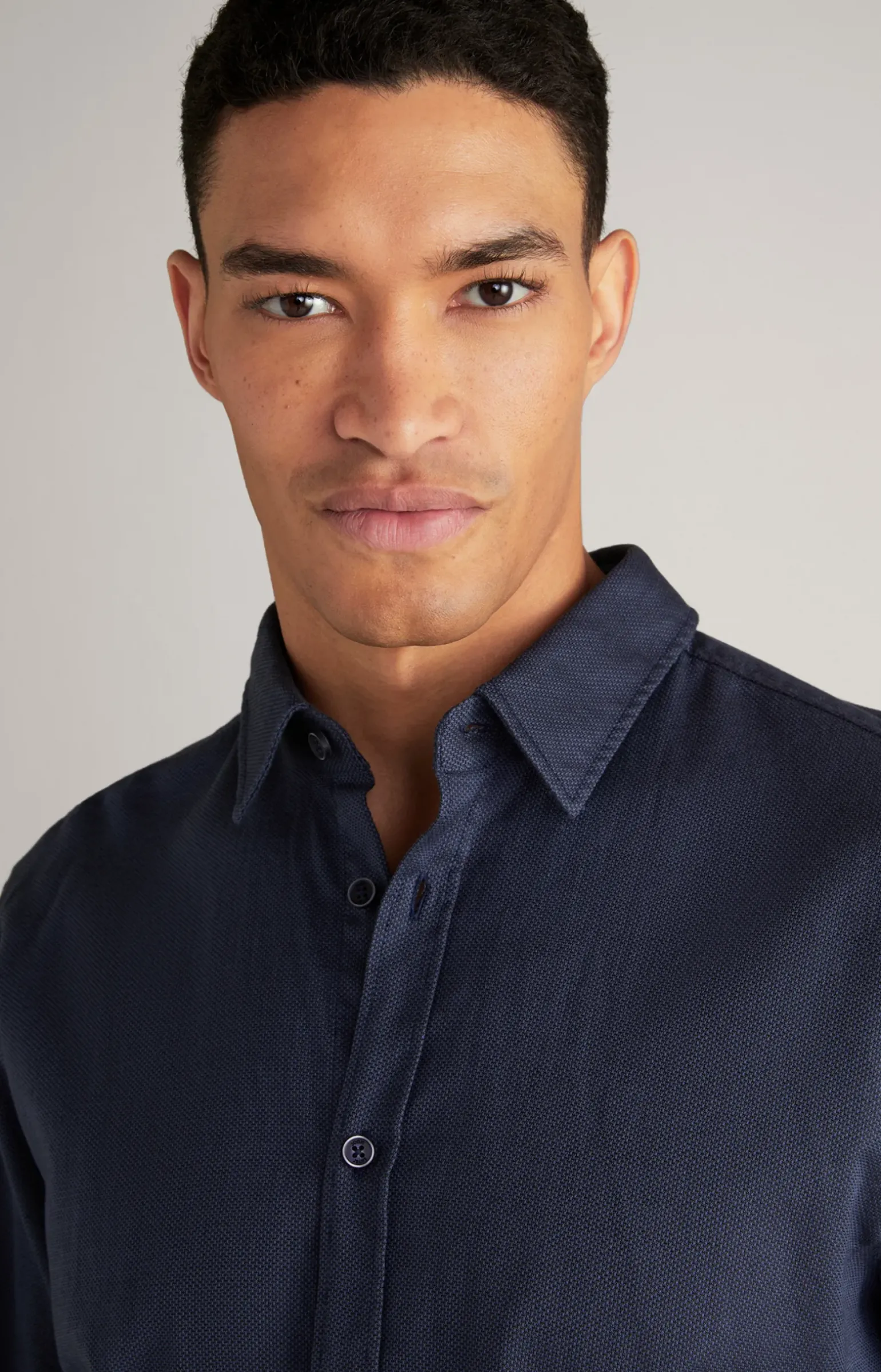 Hemd Hanson in Dunkelblau meliert