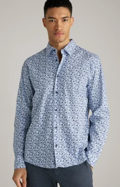 Hemd Hanson in Hellblau gemustert