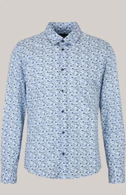 Hemd Hanson in Hellblau gemustert