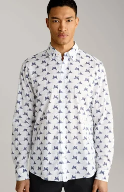 Hemd Hanson in Weiß gemustert