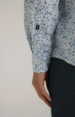 Hemd Hanson in Weiß/Blau gemustert