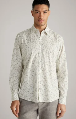 Hemd Hanson in Weiß/Grün gemustert