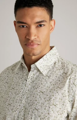 Hemd Hanson in Weiß/Grün gemustert