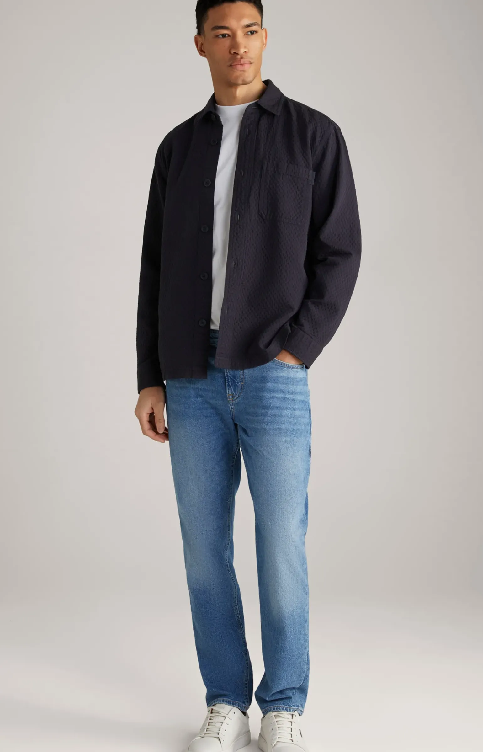 Hemd Harvi in Dunkelblau strukturiert