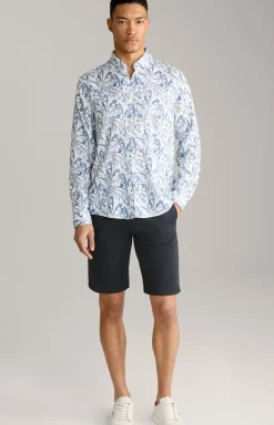 Hemd Heli in Weiß-Blau gemustert